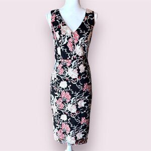 JAX Black Label Fully Embroidered Floral Sleeveless Dress Cocktail Wedding